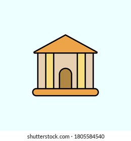 building, college color vector icon, vector illustration