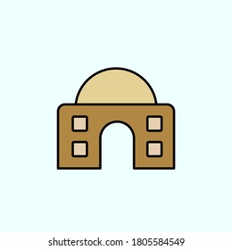 construcción, icono de vector de color de universidad, ilustración vectorial