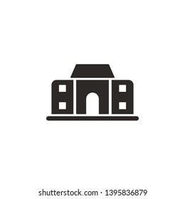 Building, college icon - Vector. Simple element illustration from UI concept. Building, college icon - Vector. Infographic concept vector illustration. on white background