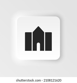 Building, college icon - Vector. Simple element illustration from UI concept. Building, college icon neumorphic style vector icon