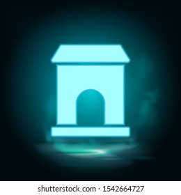 Building, college neon icon - Vector. Blue neon illustration. Building, college neon icon - Vector. Infographic concept vector illustration