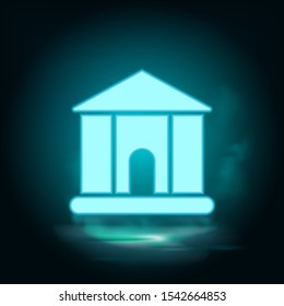 Building, college neon icon - Vector. Blue neon illustration. Building, college neon icon - Vector. Infographic concept vector illustration