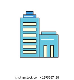 building color line icon. landmark vector illustration. Editable Stroke. simple design symbol