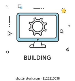 Building Colored Line Icon