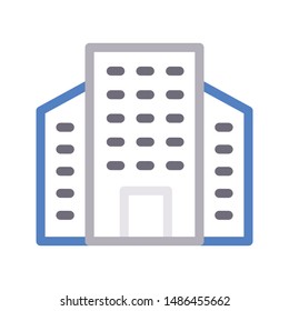 building colour line vector icon