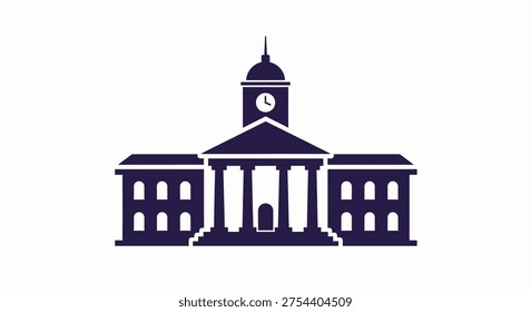 Building with columns and clock tower