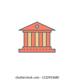 building with columns dusk style line icon. Element of banking icon for mobile concept and web apps. Dusk style building with columns icon can be used for web and mobile on white background