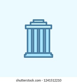 building with columns field outline icon. Element of 2 color simple icon. Thin line icon for website design and development, app development. Premium icon