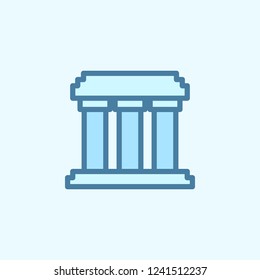 building with columns field outline icon. Element of 2 color simple icon. Thin line icon for website design and development, app development. Premium icon
