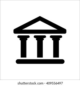 Building with columns icon. Vector illustration