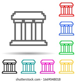 building with columns multi color style icon. Simple thin line, outline vector of web icons for ui and ux, website or mobile application