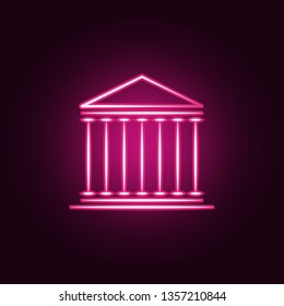 building columns neon icon. Elements of travel set. Simple icon for websites, web design, mobile app, info graphics