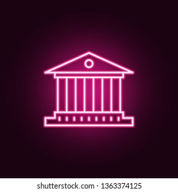building with columns neon icon. Elements of Banking set. Simple icon for websites, web design, mobile app, info graphics