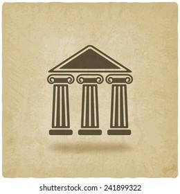 building with columns old background - vector illustration. eps 10