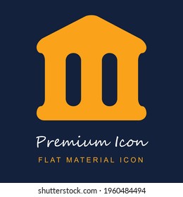 Building With Columns premium material ui ux isolated vector icon in navy blue and orange colors