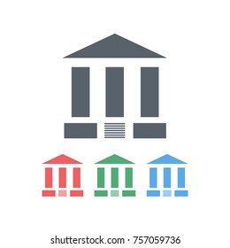 A building with columns and a roof. Vector illustration.
