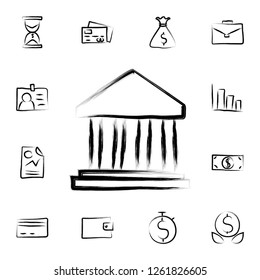 building with columns sketch style icon. Detailed set of banking in sketch style icons. Premium graphic design. One of the collection icons for websites, web design, mobile app