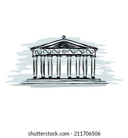 Building with columns, sketch for your design
