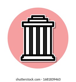 building with columns sticker icon. Simple thin line, outline vector of web icons for ui and ux, website or mobile application