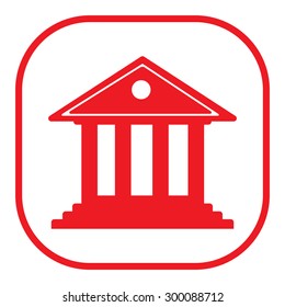 building with columns symbol vector illustration