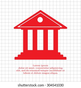 building with columns symbol vector illustration
