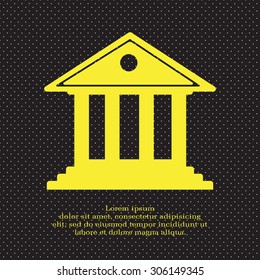 building with columns symbol vector illustration