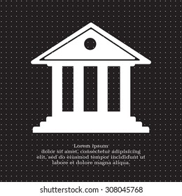 building with columns symbol vector illustration