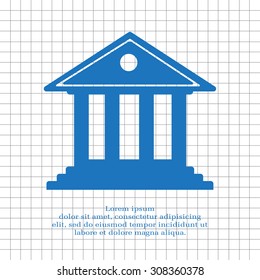 building with columns symbol vector illustration