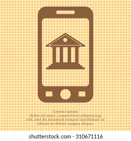 building with columns symbol vector illustration