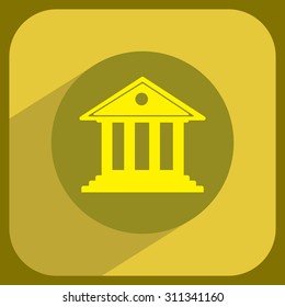 building with columns symbol vector illustration