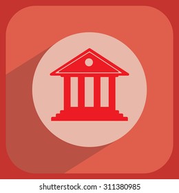 building with columns symbol vector illustration