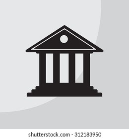 building with columns symbol vector illustration