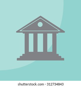 building with columns symbol vector illustration