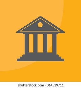 building with columns symbol vector illustration