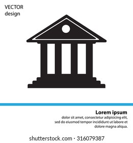 building with columns symbol vector illustration