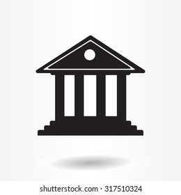 building with columns symbol vector illustration