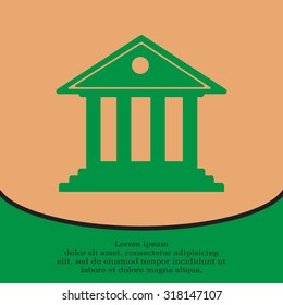 building with columns symbol vector illustration