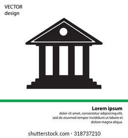 building with columns symbol vector illustration