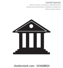 building with columns symbol vector illustration