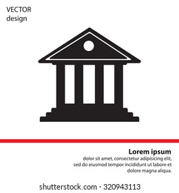 building with columns symbol vector illustration