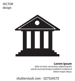 building with columns symbol vector illustration