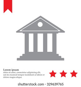 building with columns symbol vector illustration