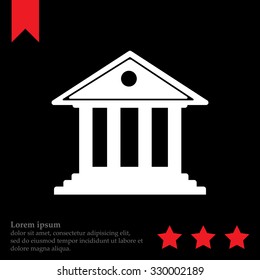 building with columns symbol vector illustration