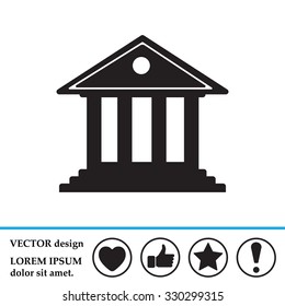 building with columns symbol vector illustration