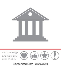 building with columns symbol vector illustration
