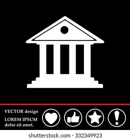 building with columns symbol vector illustration