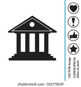 building with columns symbol vector illustration