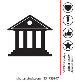 building with columns symbol vector illustration