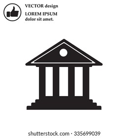 building with columns symbol vector illustration