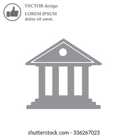 building with columns symbol vector illustration
